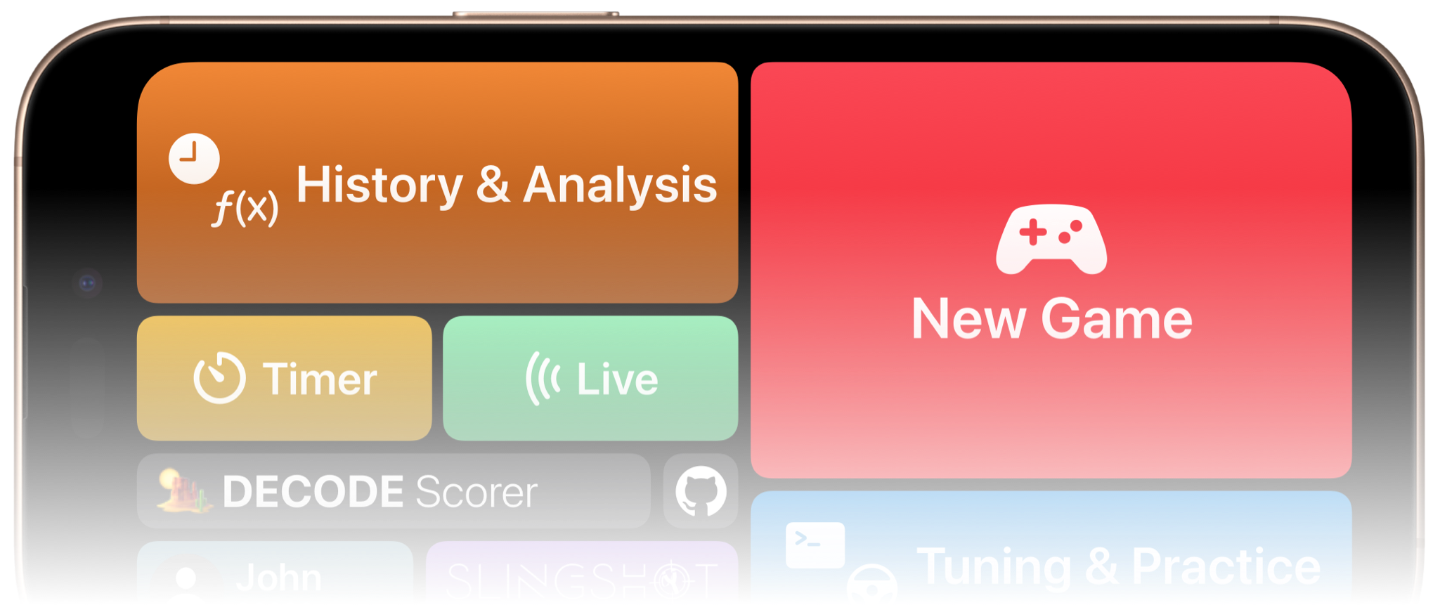 DECODE™ Scorer presented by 20240 Slingshot App Home Screen