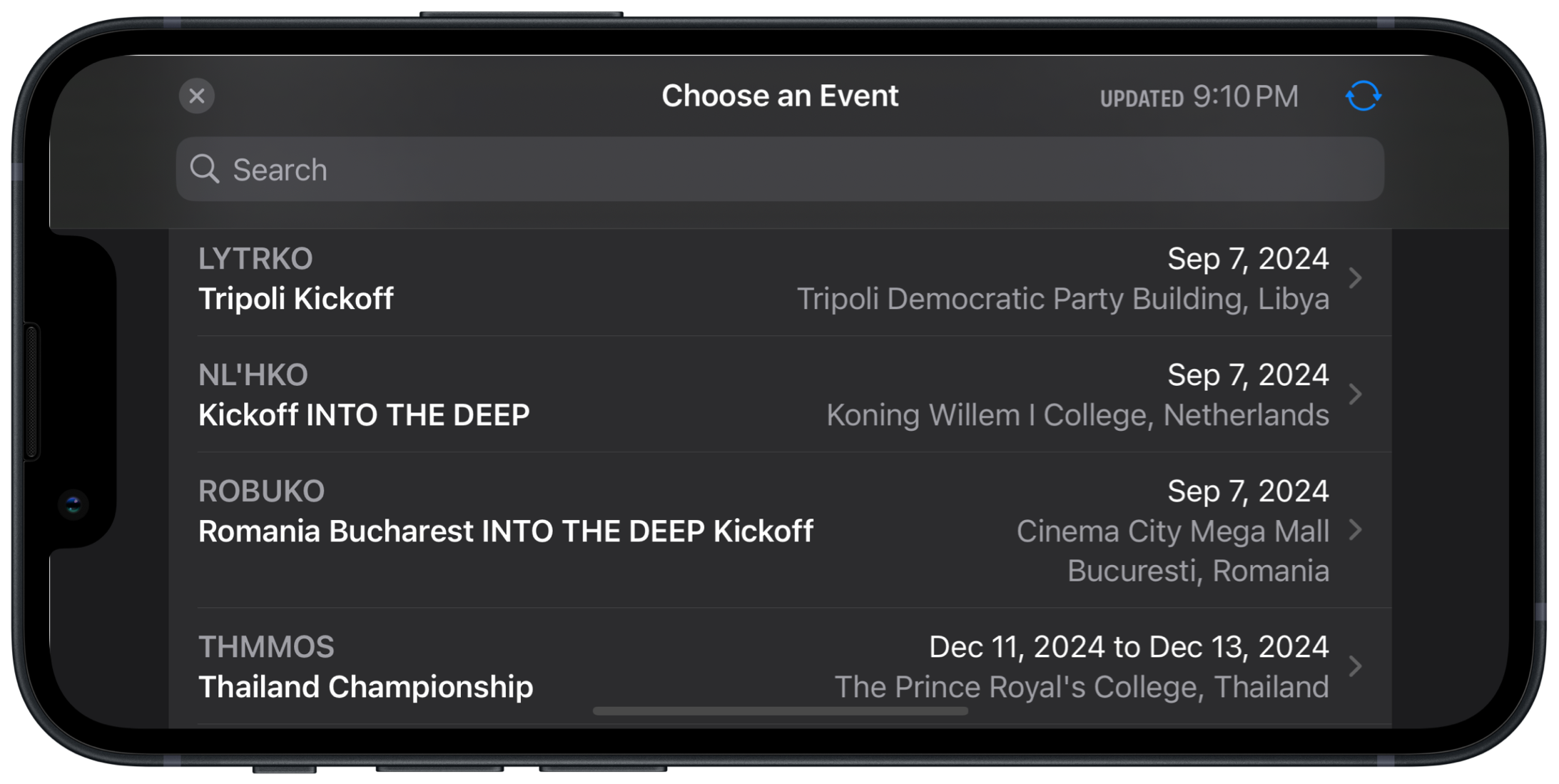 Relay and view live scores from any official FTC event from around the world.