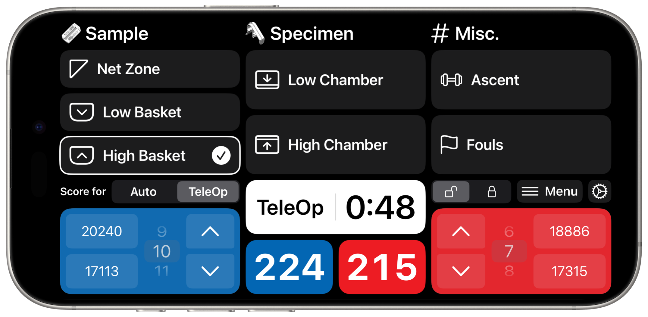 The innovative scorekeeper view made for FTC teams and fans in mind.